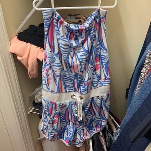 lily pulitzer red right return print romper
